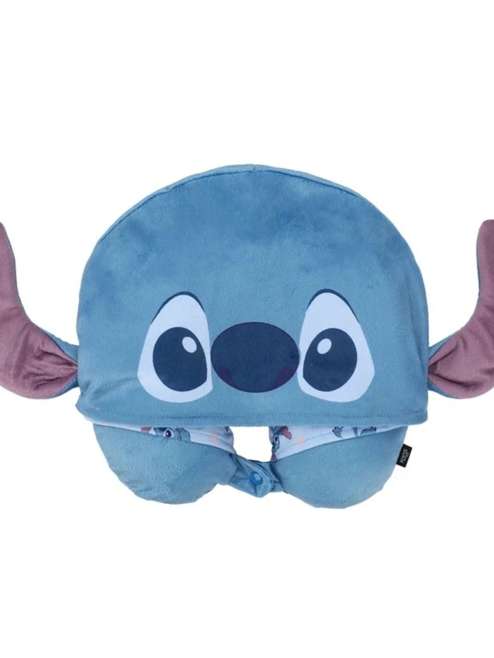 Bioworld Blue Stitch Plush Travel Neck Pillow with Character Hood